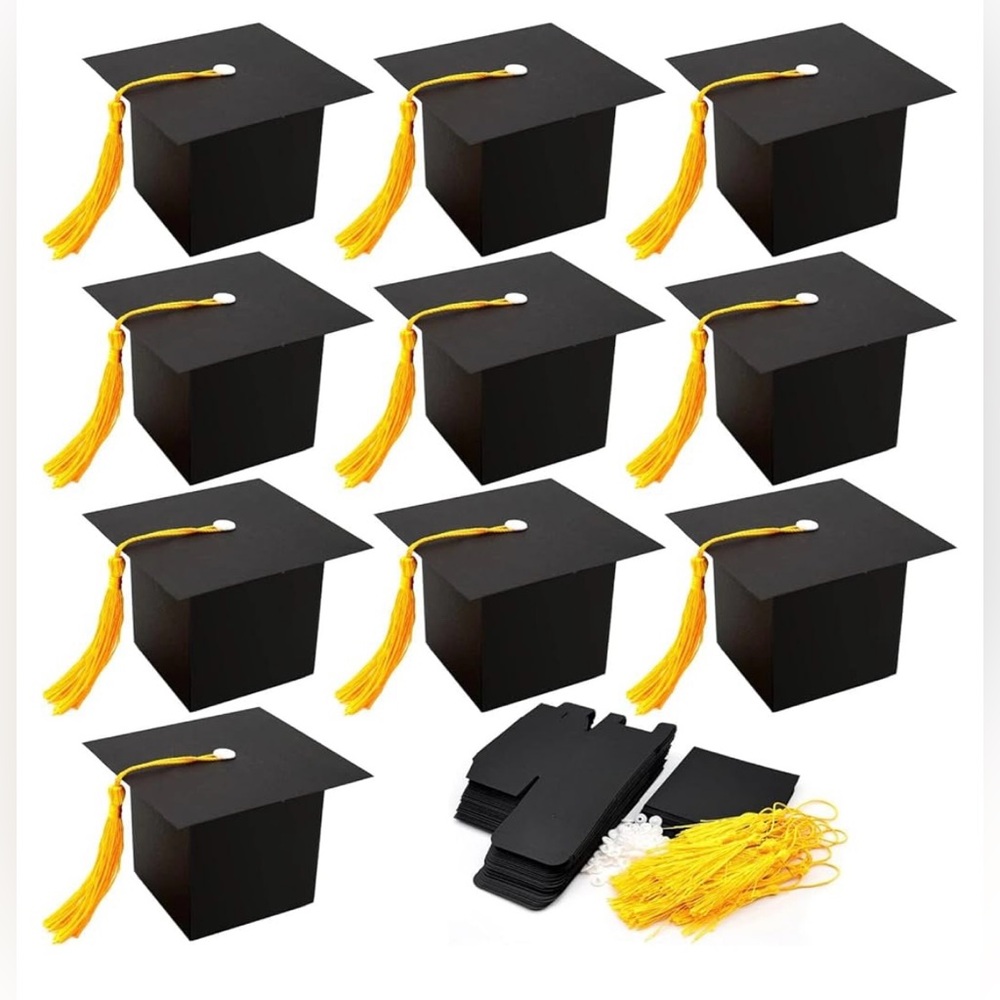 Black Graduation Cap Party Favor Boxes
